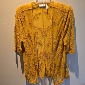 Embroidered Mustard Yellow Women's Top